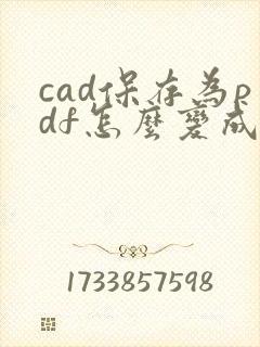 cad保存为pdf怎么变成那么小