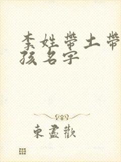 李姓带土带金男孩名字