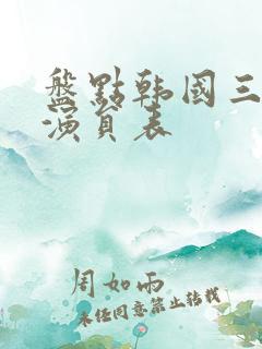 盘点韩国三级女演员表