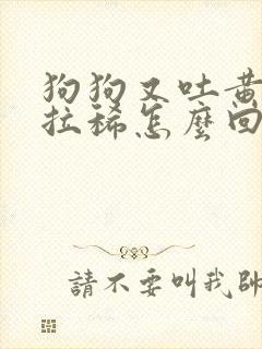 狗狗又吐黄水又拉稀怎么回事