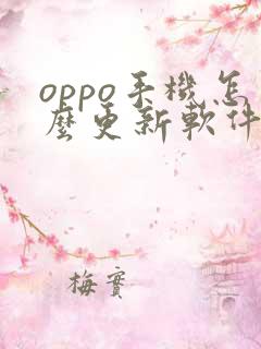 oppo手机怎么更新软件版本