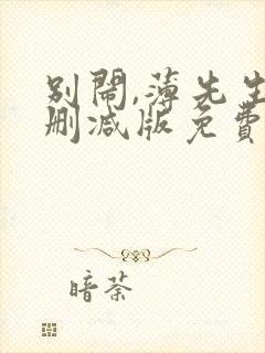 别闹,薄先生未删减版免费阅读