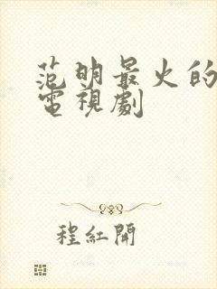 范明最火的5部电视剧