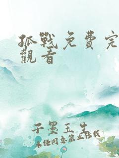 孤战免费完整版观看