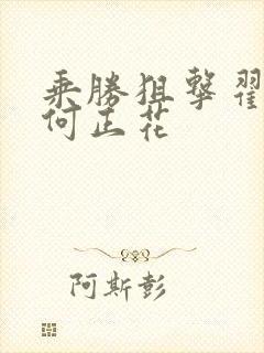 乘胜狙击翟冠一何正花