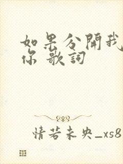 如果分开我也爱你 歌词