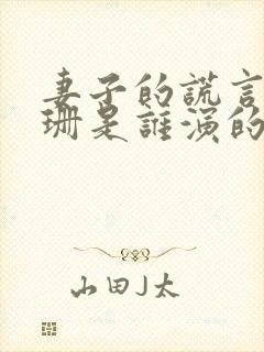 妻子的谎言江一珊是谁演的