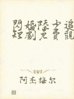 闪婚陆少追妻儿短剧免费观看下载