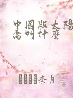 中国版太阳的后裔叫什么