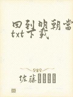 回到明朝当暴君txt下载
