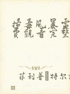 扫毒风暴电影免费观看完整版高清