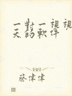 一对一视视频聊天的软件