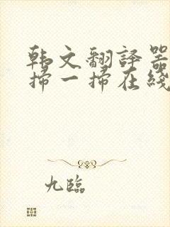 韩文翻译器拍照扫一扫在线