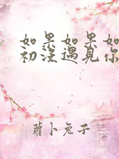 如果如果如果当初没遇见你什么歌