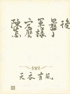 陈宏军最后结局怎么样了