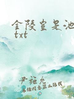 金陵岂是池中物 txt