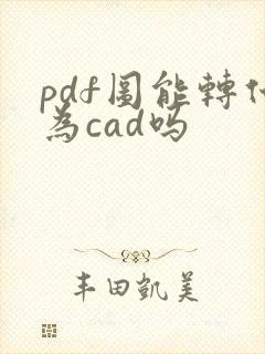 pdf图能转化为cad吗