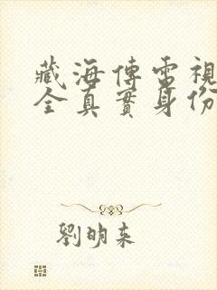 藏海传电视剧时全真实身份