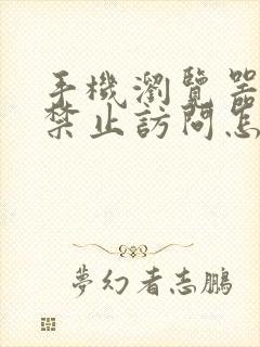 手机浏览器页面禁止访问怎么办