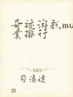 奇迹游戏mu职业排行