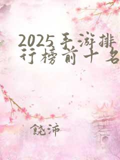 2025手游排行榜前十名网络游戏