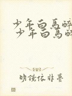 少年白马醉春风 少年白马醉春风