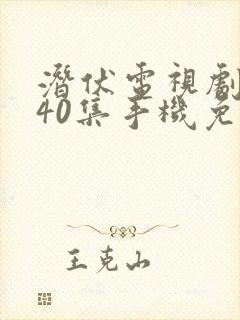 潜伏电视剧全集40集手机免费