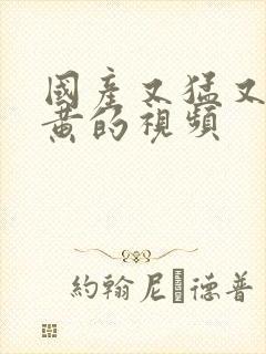 国产又猛又爽又黄的视频