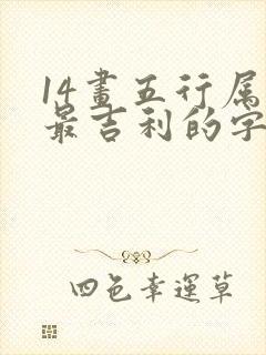 14画五行属水最吉利的字