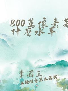 800万像素是什么水平