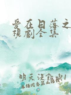 爱在日落之前电视剧全集