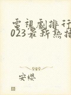 电视剧排行榜2023最新热播剧韩剧
