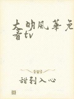 大明风华免费观看tv