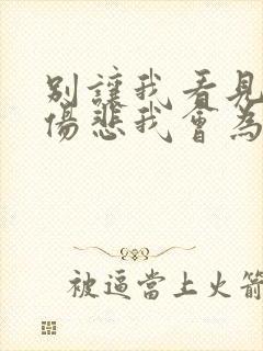 别让我看见你的伤悲我会为她心碎