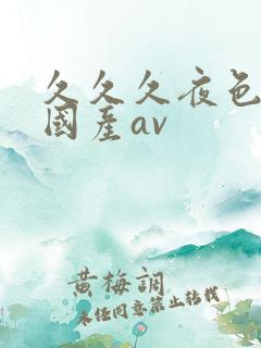 久久久夜色精品国产av