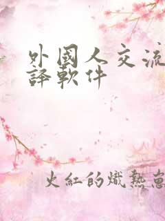 外国人交流的翻译软件