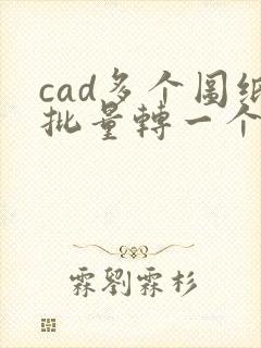 cad多个图纸批量转一个多页pdf