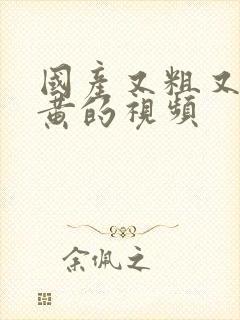 国产又粗又爽又黄的视频