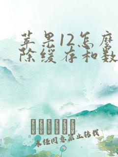 苹果12怎么清除缓存和数据