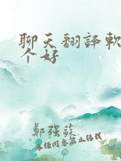 聊天翻译软件哪个好