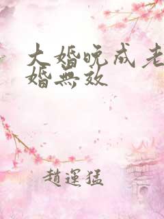 大婚晚成老婆离婚无效