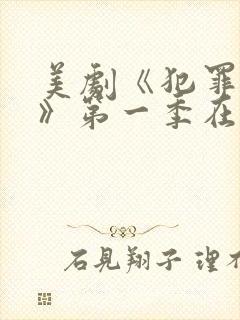 美剧《犯罪心理》第一季在线观看