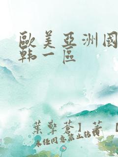 欧美亚洲国产日韩一区