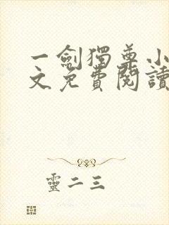 一剑独尊小说全文免费阅读无弹窗