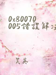 0x80070005错误解决