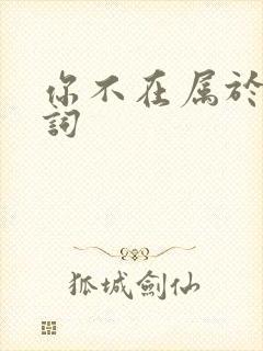 你不在属于我歌词