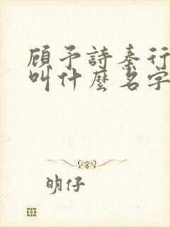 顾予诗秦行小说叫什么名字