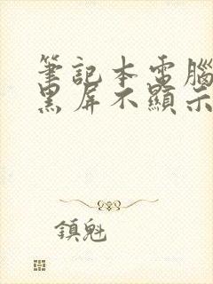 笔记本电脑开机黑屏不显示桌面