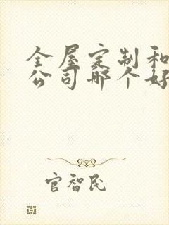 全屋定制和装修公司哪个好