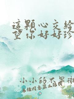 这颗心交给你希望你好好珍惜歌词